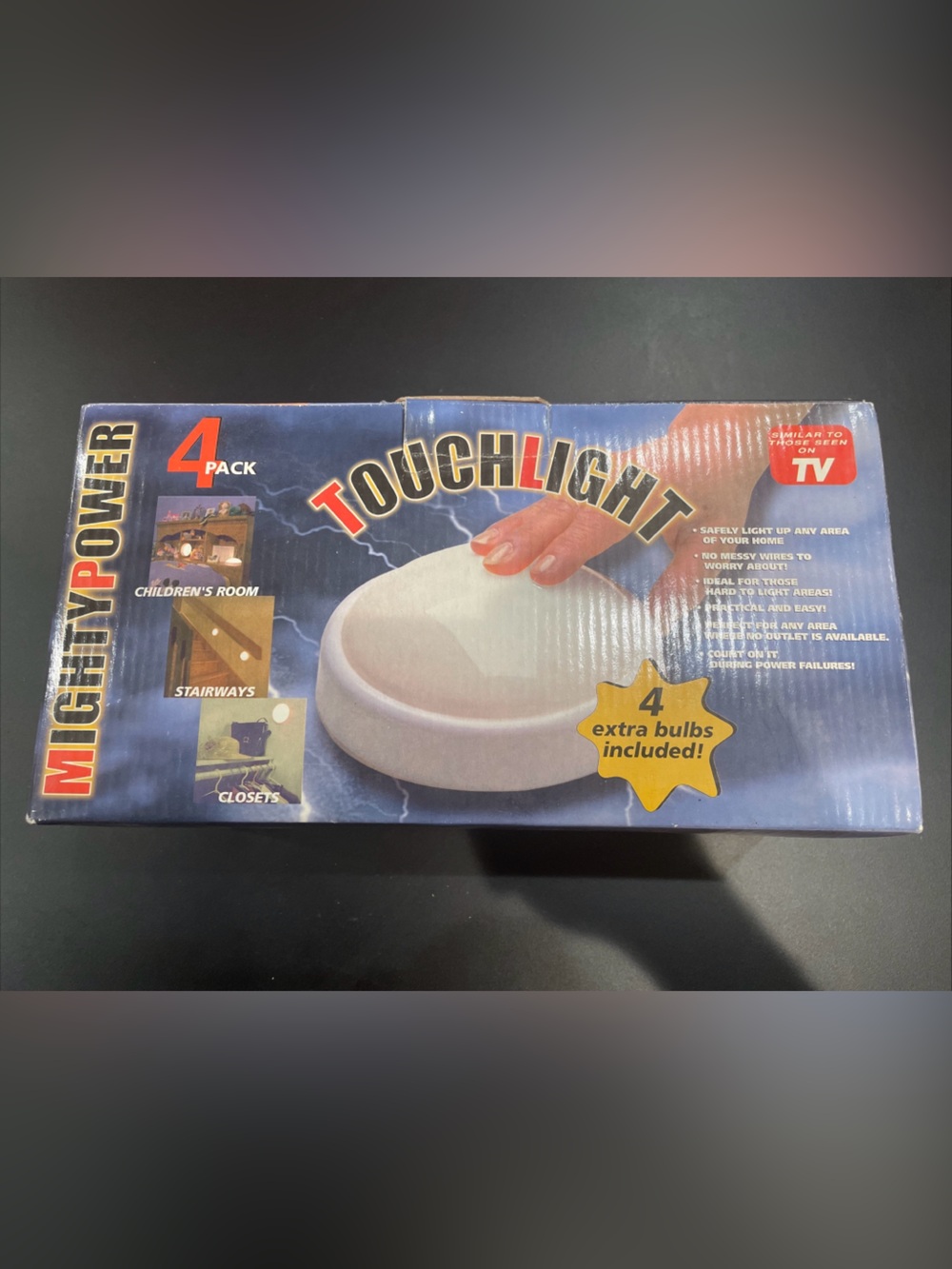 Mighty Power Touch Lights 1 Box Of 4 Battery Operated  Lights New Open Box